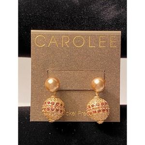 Carolee Nickel Free Pearl Pendant Earrings